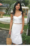 Summer 2024 New French Retro Temperament Suit Feminine White Camisole Skirt Two-Piece Set