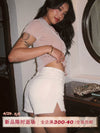 ITSNIKAR French retro slit white denim shorts European and American sexy slim hip wrap versatile high-waisted hot pants