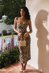 ITSNI French Check Slip Dress Women's Spring/Summer Retro Slim Hip Skirt Slim Sexy Skirt