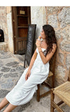 ITSNIKAR French Vintage White Moonlight Dress Women's Design Sense Temperament Slip Dress Gentle Wind White Skirt