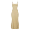 ITSNIKAR vintage pearl slip dress women's spring square neck design knit skirt slim slim long skirt