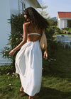 ITSNIKAR French shirred slip dress women's summer vacation style slim wrap hip skirt sexy elegant long skirt