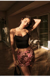 ITSNIKAR classic print design skirt women's early spring slim slim slim hip skirt low waist a-line short skirt