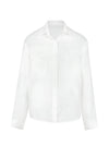ITSNIKAR cotton wrinkled texture drape long-sleeved white shirt women's summer thin French retro sunscreen cardigan