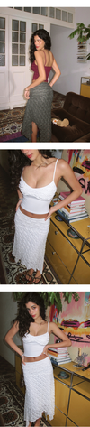 ITSNIKAR WHITE HEAVY LACE SKIRT WOMEN'S ROMANTIC RETRO WRAP SKIRT DECONSTRUCTED THREE-DIMENSIONAL MIDI SKIRT