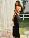 French beautiful lace slip dress, summer design sense to wear a unique hot girl temperament, backless mom long dress