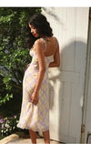 ITSNIKAR classic check slip dress, women's summer texture, slim hip skirt, slim and sexy long skirt