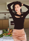 ITSNIKAR soft light cream satin bread hip skirt pants female summer European and American solid color wild a-line high waist skirt