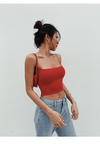 ITSNIKAR red camisole women's European and American flat tube top new detachable with chest pad wrapped chest wear