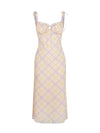 ITSNIKAR classic check slip dress, women's summer texture, slim hip skirt, slim and sexy long skirt