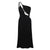 ITSNIKAR Hepburn Slant Shoulder Slip Dress Women's Summer Black Cut-out Lace Panel Hip Wrap Midi Skirt