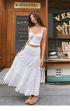 Summer 2024 New French Retro Temperament Suit Feminine White Camisole Skirt Two-Piece Set