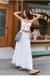 Summer 2024 New French Retro Temperament Suit Feminine White Camisole Skirt Two-Piece Set
