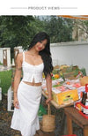 Summer 2024 New French Retro Temperament Suit Feminine White Camisole Skirt Two-Piece Set