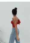 ITSNIKAR red camisole women's European and American flat tube top new detachable with chest pad wrapped chest wear