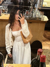 ITSNIKAR French Vintage White Moonlight Dress Women's Design Sense Temperament Slip Dress Gentle Wind White Skirt