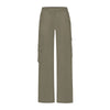 ITSNIKAR Babes High Waist Stereo Pocket Straight Cargo Pants Women's Elasticated Waist Casual Drap Wide Leg Pants