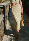 ITSNIKAR FRENCH GREEN SKIRT WOMEN'S SPRING/SUMMER RUFFLES HIGH WAIST SLIM MERMAID CHECK SKIRT