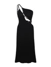 ITSNIKAR Hepburn Slant Shoulder Slip Dress Women's Summer Black Cut-out Lace Panel Hip Wrap Midi Skirt