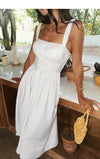 ITSNIKAR French Vintage White Moonlight Dress Women's Design Sense Temperament Slip Dress Gentle Wind White Skirt