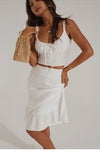 Summer 2024 New French Retro Temperament Suit Feminine White Camisole Skirt Two-Piece Set