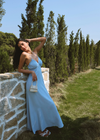 ITSNIKAR French shirred slip dress women's summer vacation style slim wrap hip skirt sexy elegant long skirt
