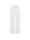ITSNIKAR Babes High Waist Stereo Pocket Straight Cargo Pants Women's Elasticated Waist Casual Drap Wide Leg Pants