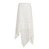 ITSNIKAR WHITE HEAVY LACE SKIRT WOMEN'S ROMANTIC RETRO WRAP SKIRT DECONSTRUCTED THREE-DIMENSIONAL MIDI SKIRT