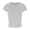 ITSNIKAR American White Short Sleeve T-Shirt Women's Summer Europe and America Slim Half Sleeve Tight Babes Red Shoulder Top