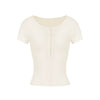 ITSNIKAR Pearl Henry French Sexy Short Sleeve T-Shirt Women's Slim One-Shoulder Cropped Knitted Off-the-Shoulder Top (Copy)