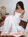 ITSNIKAR french vintage lace dress women's summer sexy waist cinched herringbone slip dress long little white skirt