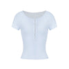 ITSNIKAR Pearl Henry French Sexy Short Sleeve T-Shirt Women's Slim One-Shoulder Cropped Knitted Off-the-Shoulder Top