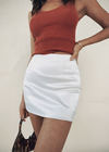 ITSNIKAR soft light cream satin bread hip skirt pants female summer European and American solid color wild a-line high waist skirt