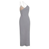 ITSNIKAR lace stitched slip dress women's spring/summer sexy slim wrap skirt V-neck design long skirt