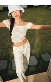 ITSNIKAR Babes High Waist Stereo Pocket Straight Cargo Pants Women's Elasticated Waist Casual Drap Wide Leg Pants