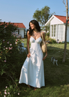 ITSNIKAR French shirred slip dress women's summer vacation style slim wrap hip skirt sexy elegant long skirt