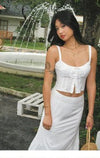 Summer 2024 New French Retro Temperament Suit Feminine White Camisole Skirt Two-Piece Set