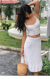 Summer 2024 New French Retro Temperament Suit Feminine White Camisole Skirt Two-Piece Set