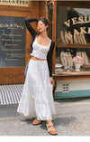 Summer 2024 New French Retro Temperament Suit Feminine White Camisole Skirt Two-Piece Set