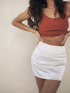 ITSNIKAR soft light cream satin bread hip skirt pants female summer European and American solid color wild a-line high waist skirt