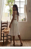 Summer 2024 New French Retro Temperament Suit Feminine White Camisole Skirt Two-Piece Set