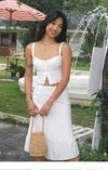 Summer 2024 New French Retro Temperament Suit Feminine White Camisole Skirt Two-Piece Set