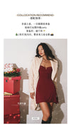 Cross-border Amazon AliExpress European and American women's sexy lace-up halterneck flared sleeve skinny mesh wrap hip dress