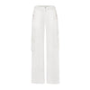 ITSNIKAR Babes High Waist Stereo Pocket Straight Cargo Pants Women's Elasticated Waist Casual Drap Wide Leg Pants