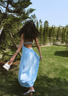 ITSNIKAR French shirred slip dress women's summer vacation style slim wrap hip skirt sexy elegant long skirt