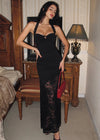 ITSNIKAR [Rome Midnight] black rose lace dress feminine halterneck slip dress dress skirt