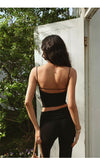 ITSNIKAR Sexy Twist Camisole, Women's Summer with Chest Pad, Stretch Slim Fit Knitted Top