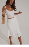 Summer 2024 New French Retro Temperament Suit Feminine White Camisole Skirt Two-Piece Set