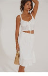 Summer 2024 New French Retro Temperament Suit Feminine White Camisole Skirt Two-Piece Set