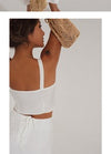 Summer 2024 New French Retro Temperament Suit Feminine White Camisole Skirt Two-Piece Set